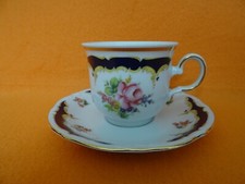 Winterling Porzellan Kaffeetasse mit Untertasse  Blumendekor Goldrand