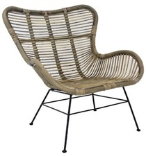 Loungestuhl Schalenstuhl Sessel 90x72x52cm Rattan Wohnzimmer Handmade 800920