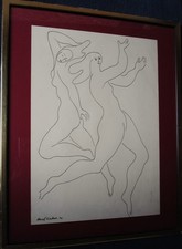 Heinz Friedrich Kirchner 1926-2000,Tanzende weibliche Akte, Tusche, datiert 1956