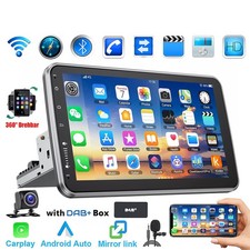  DAB+ Android 14 Autoradio 1 DIN GPS Navi RDS WIFI 360° Drehbar Bildschirm+Kamer