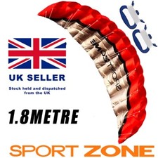 HQ Power Kite Style Parafoil 1,8 Meter Kuppel, Stunt, Surf, Beach Duel Line ROT
