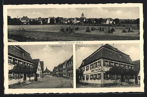 Markt erlbach ansichtskarte - markt, erlbach,