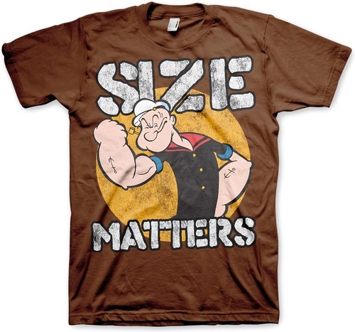 Popeye size matters shirt - size,