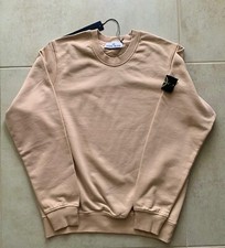 Basic Sweatshirt für Herren Stone Island mit Logo Patch Baumwolle Beige