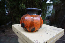 Vase Steuler 511/15 orange schwarz 1970er H 15 B 15/7