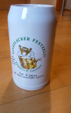 Maßkrug 1 L Bierkrug Dinkelacker Wasen P. Greiner Bär Steinkrug