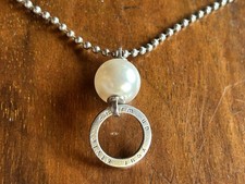 Tolle Esprit Kette mit Charmträger, Perle, 925er Silber, Länge 73 cm