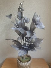 Seidenblumen Kunstblumen  mit Glitzer Silberhochzeit basteln