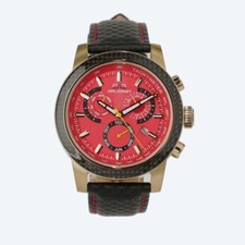 Herrenarmbanduhr / DeLorean Origin / rot mit Lederarmband / neu / limitiert