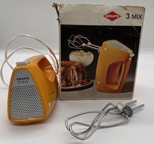 Krups 3 Mix Typ 390 Handmixer 140 Watt Vintage Orange mit Haken OVP