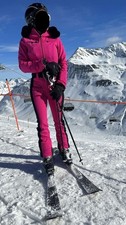 Goldbergh Parry Skioverall mit Bordüre Kunstfell in Farbe Pink Größe 34 ( S )