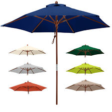 anndora® Sonnenschirm Balkonschirm ø 2,5 m rund Holzschirm Loungeschirm Terrasse