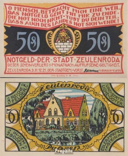 Banknoten zeulenroda 1921 - zeulenroda,