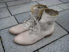 OXMOX Damen Schnürstiefelette Gr. 41  Echt Leder Sand sehr weich sehr trendy
