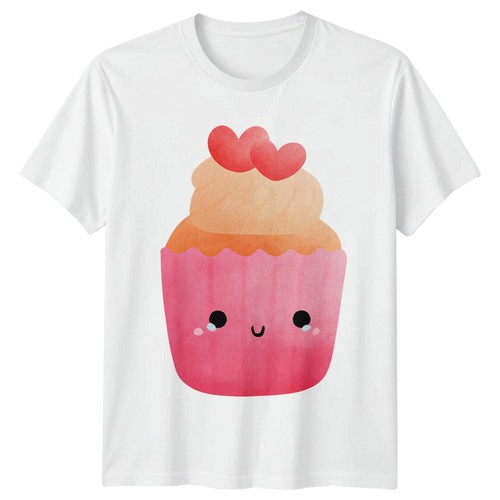 Kawaii cupcake graphic tee - kawaii,