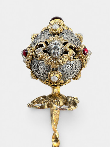 Antique silver gilt garnet - silver,