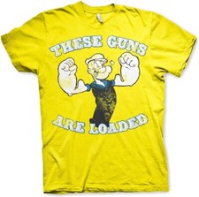 Popeye These Guns Are Loaded T-Shirt Yellow