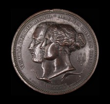 1851 GROSSE AUSSTELLUNG VICTORIA & ALBERT 89mm RATSMEDAILLE - VON W.WYON