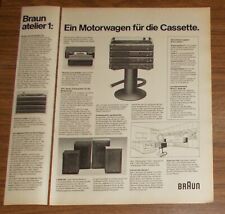 Seltene Werbung vintage BRAUN ATELIER 1 HiFi Anlage C 1 Cassettendeck 1981