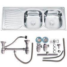 Edelstahlspüle 120CM Doppel