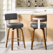 Grau Rund PU Leder Drehbar