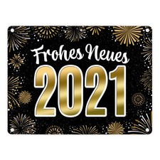 Frohes Neues 2021 Metallschild