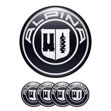 4 x ALPINA Silicon Emblem Aufkleber für Radkappen Nabendeckel Epoxidharz Logo
