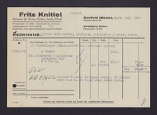 SAALFELD/SAALE, Rechnung 1941, Fritz Knittel Vertreter für Firnis Farben Lacke