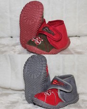 Hausschuhe Rot - Khaki Grau -