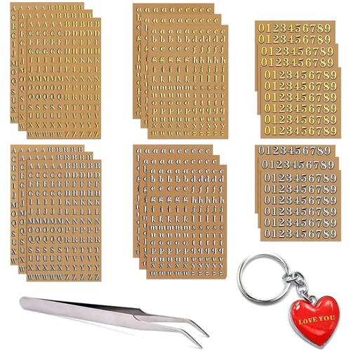 Mini buchstabenaufkleber gold - mini,
