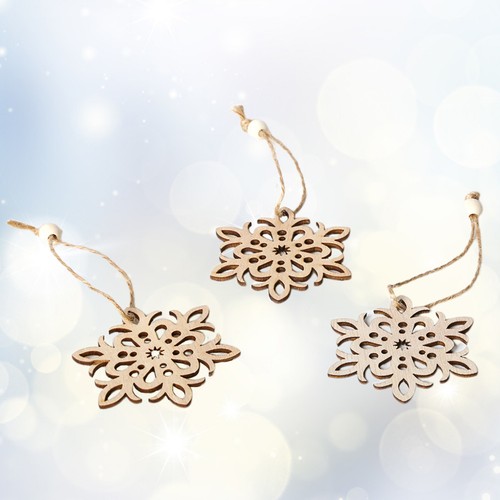 Khaki wood 3pcs christmas tree - khaki,
