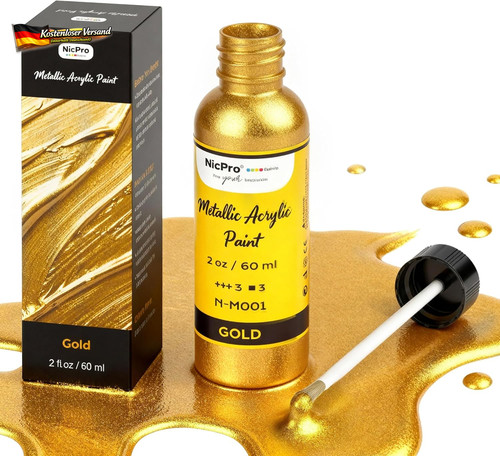 Acrylfarbe gold metallic - acrylfarbe, 60ml