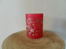 Windlicht rot mit goldenen Ornamenten
