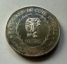 10 Francs 1966 Elfenbeinküste Afrika Felix Houphouet Boigny PP Silber Münze(796)