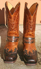 Braune Herren Cowboyboots Gr. 48, Biker Boots, Sendra 7862, UK13