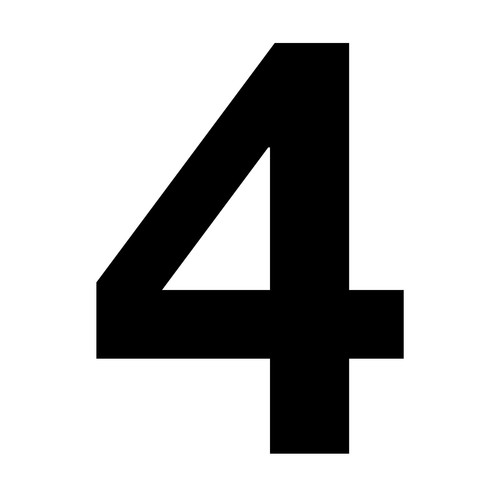Zahlen aufkleber 4 in - 4,