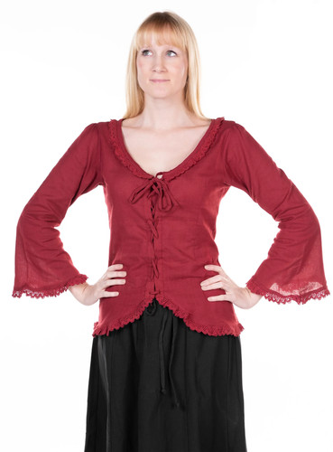 Gothic spitzenbluse rot - gothic,