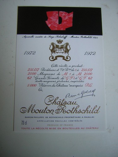 Wein 1972 chateau mouton - 1972,