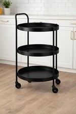 3-Etagen Servierwagen Schwarz