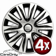 Radkappen 15 Zoll Nardo PRO Schwarz/Silber Radzierblenden Satz