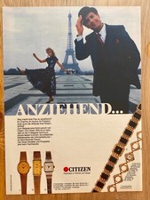 Citizen Schmuckuhr Paris Eiffelturm 80s retro 1981 Vintage Ad Werbung Reklame