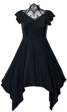 Ocultica Mittellanges Kleid Damen Gothic Kleid schwarz Gothic