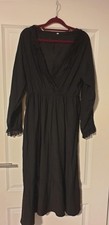 Maxikleid Schwarz Baumwolle