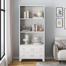 Bücherregal Hammarland Stahl Weiß [en.casa]