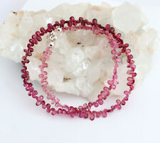 Exklusive Rosa Turmalin (Rubellit) Kette Edelsteinkette farbverlauf Collier 45cm