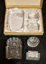 Glas Raucherset 3 teilig Feuerzeug Predom Aschenbecher Sternenmotiv Vintage 