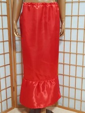 WUNDERSCHÖNES   Humpelrock Nylon SATIN ROT Negligee Humpelkleid  XL-XXXL