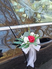 ?4 ×Anntenneschleifen Brautauto Autodeko Autoschmuck Hochzeitsauto Autoschleife