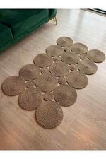 Stroh Jute Strick Kreise