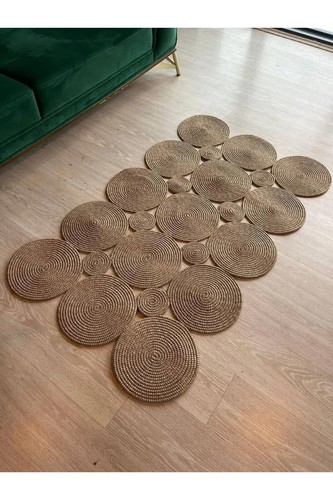 Stroh jute strick kreise - jute,